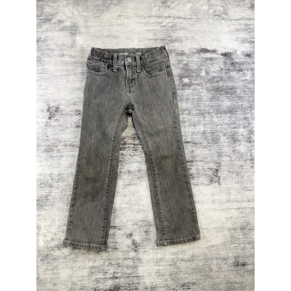 Old Navy Boys Gray Straight Leg Built-In Flex Adjustable Waist Jeans Size 5